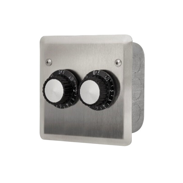 Schwank JM-4205-XX Variable Flush Mount Patio Heater Control with Stainless Steel Plate & Box for Two Heaters