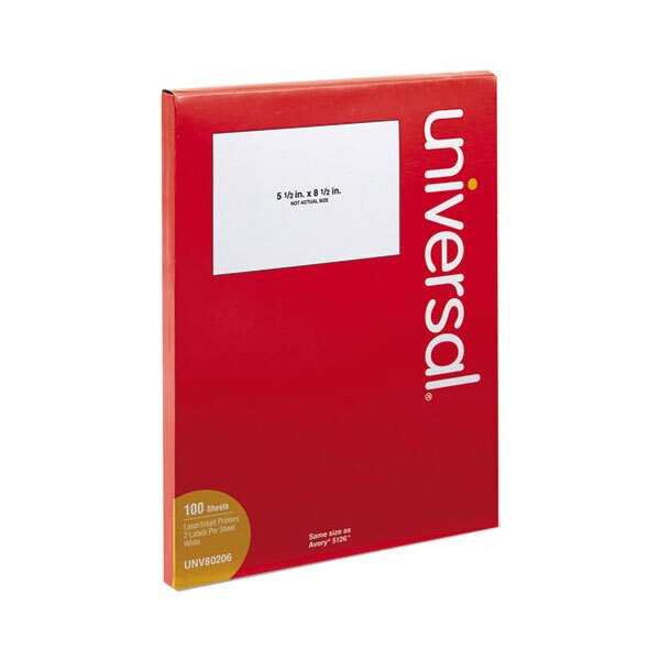 Universal UNV80206 5 1/2" x 8 1/2" White Permanent Labels - 200/Pack