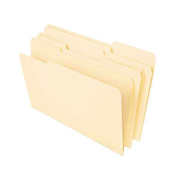 Universal UNV16413 Heavy Weight Letter Size File Folder - Standard Height with 1/3 Cut Assorted Tab, Manila - 50/Box