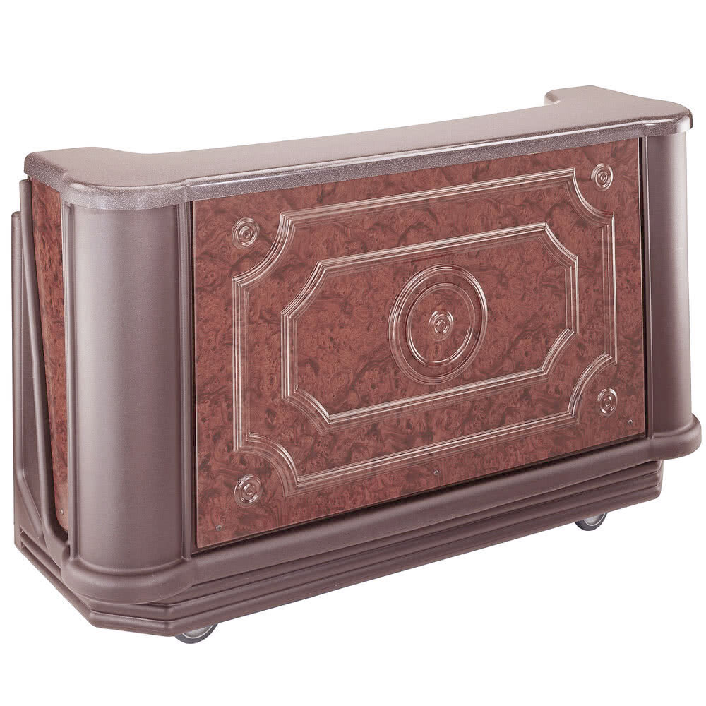 Cambro BAR730DSCP668 Designer Series Sedona Cambar® 78" Portable Bar with 7 Bottle Speed Rail and Cold Plate