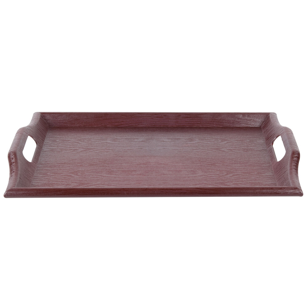 GET RST-2517-1-M 25" x 16" Plastic Room Service Tray - Mahogany