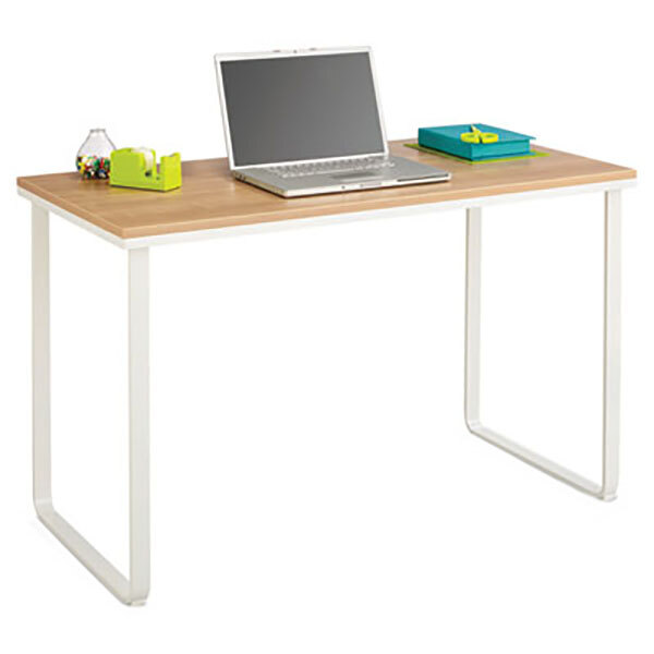 Safco SAF1943BHWH Beech / White Steel Workstation - 47 1/4" x 24" x 28 3/4"