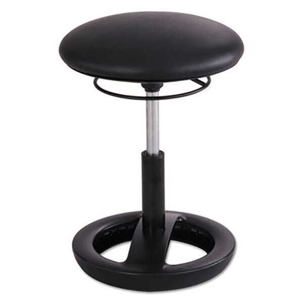 Safco 3000BV Twixt 22 1/2" Black Desk Height Ergonomic Stool with Vinyl Seat