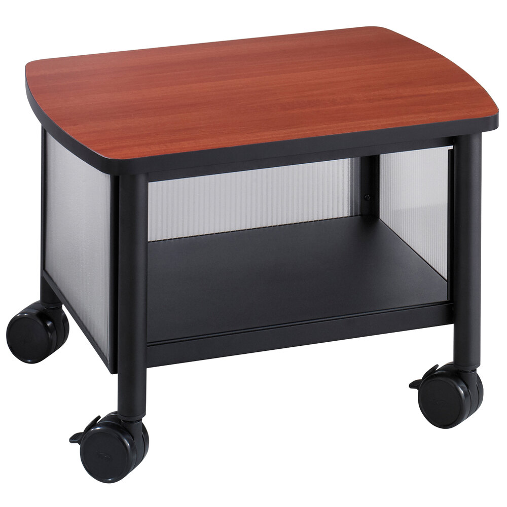 Safco 1862BL Impromptu Black / Cherry Under Table Printer Stand - 20 1/2" x 16 1/2" x 14 1/2"