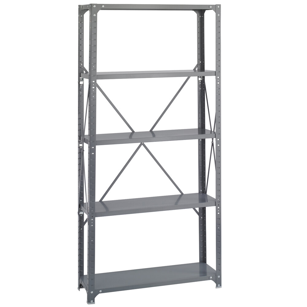 Safco 6265 Dark Gray 4 Shelf Commercial Steel Shelving Unit - 36" x 12" x 75"