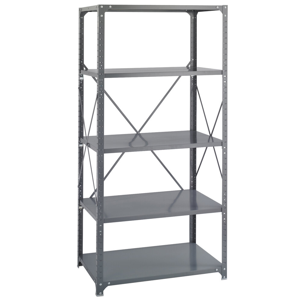 Safco 6267 Dark Gray 4 Shelf Commercial Steel Shelving Unit - 36" x 24" x 75"