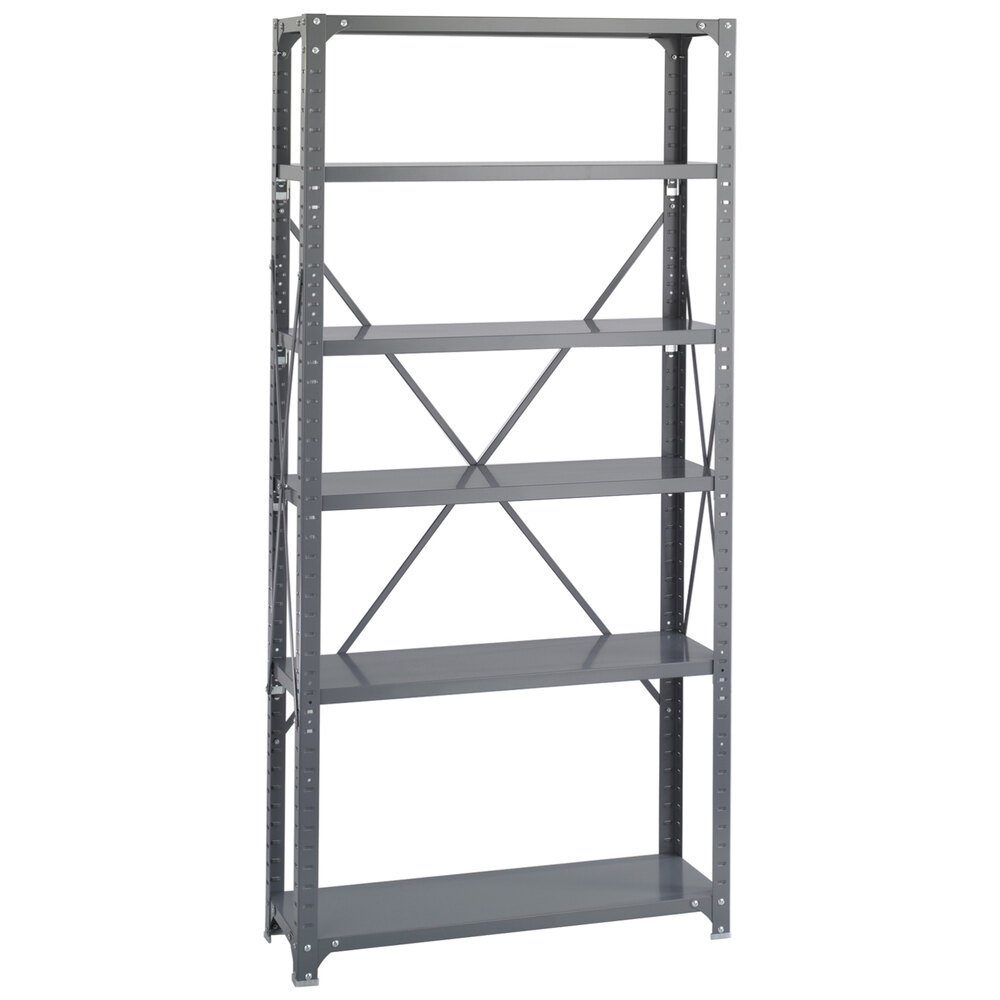 Safco 6268 Dark Gray 5 Shelf Commercial Steel Shelving Unit - 36" x 12" x 75"