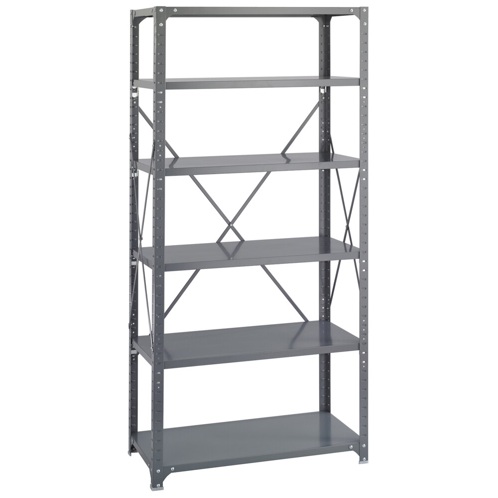 Safco 6269 Dark Gray 5 Shelf Commercial Steel Shelving Unit - 36" x 18" x 75"