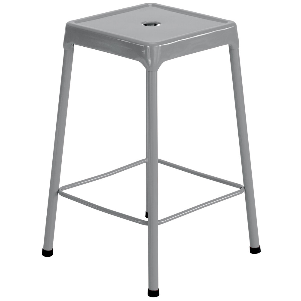 Safco 6605SL Silver 25" High Steel Stool