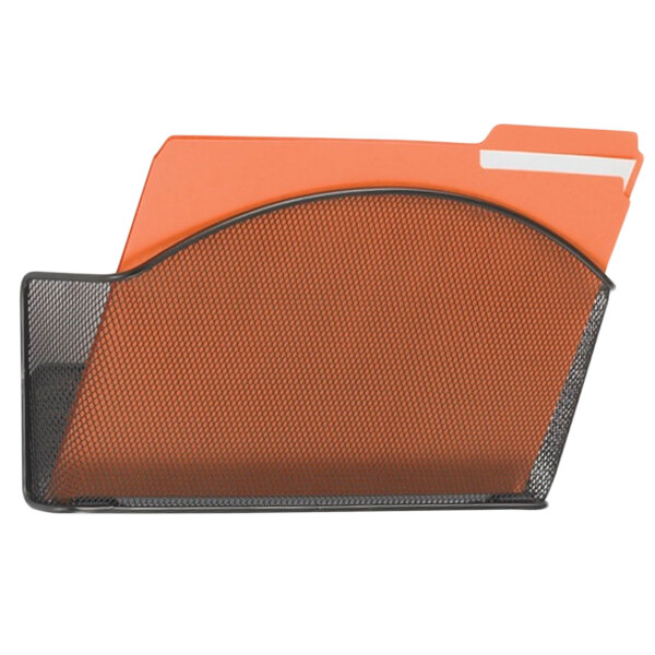 Safco 5651BL Black Steel 1 Pocket Letter Sized Wall File