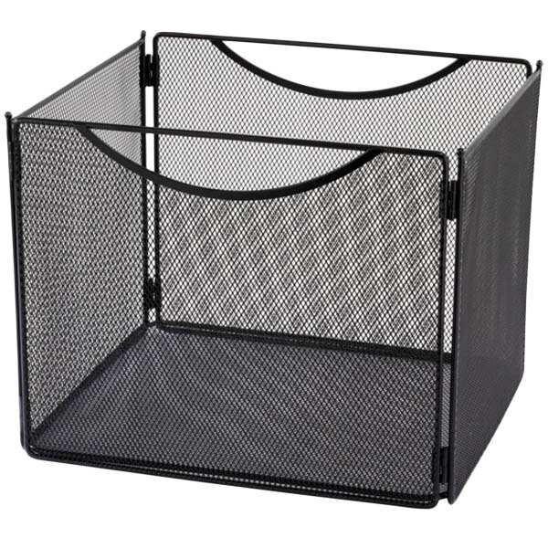 Safco 2170BL 12 1/2" x 11" x 10" Black Mesh Steel Mesh File Storage Box