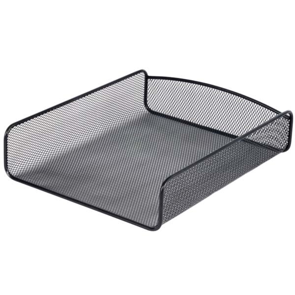 Safco 3272BL 9 1/4" x 11 3/4" x 2 1/2" Black 1 Section Steel Mesh Desk Tray Organizer