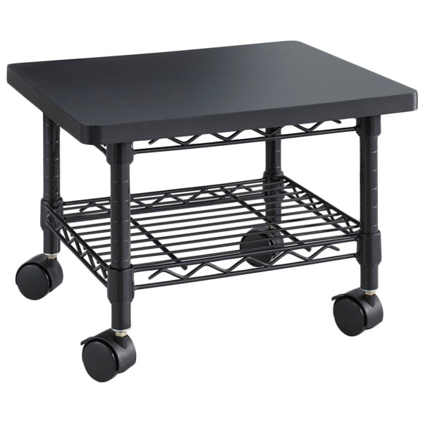 Safco 5206BL 2-Shelf Black Under Desk Printer Stand - 19" x 16" x 13 1/2"