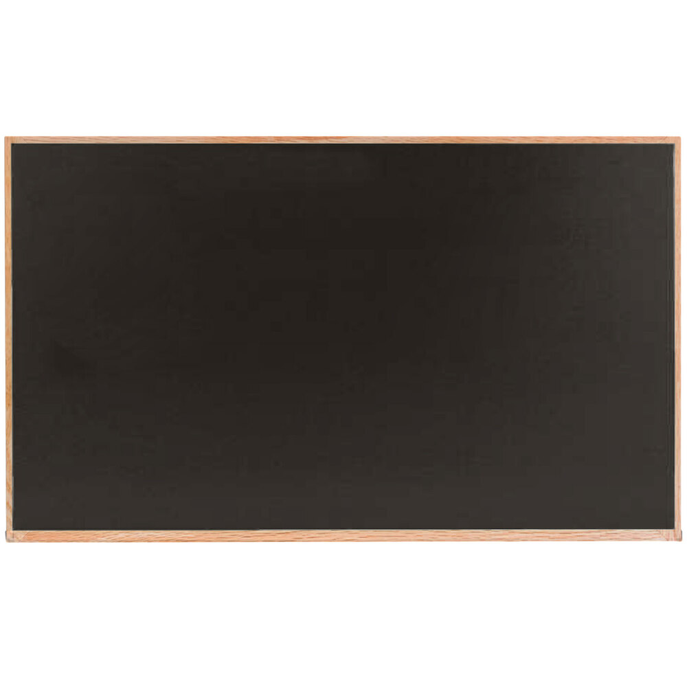 Aarco OC3660B 36" x 60" Black Solid Oak Wood Frame Slate Composition Chalkboard