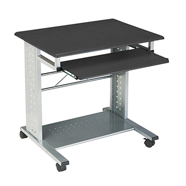 Safco 945ANT Empire Anthracite 29 3/4" x 23 1/2" Mobile Computer Cart / Workstation