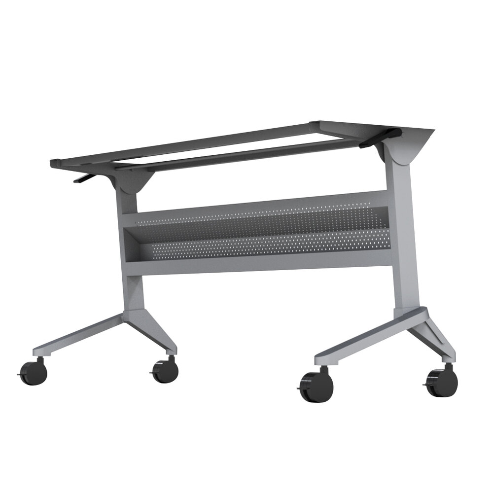 Safco LF72SLV Flip-n-Go 21 1/4" x 70 1/2" Silver Steel Folding Seminar Table Base