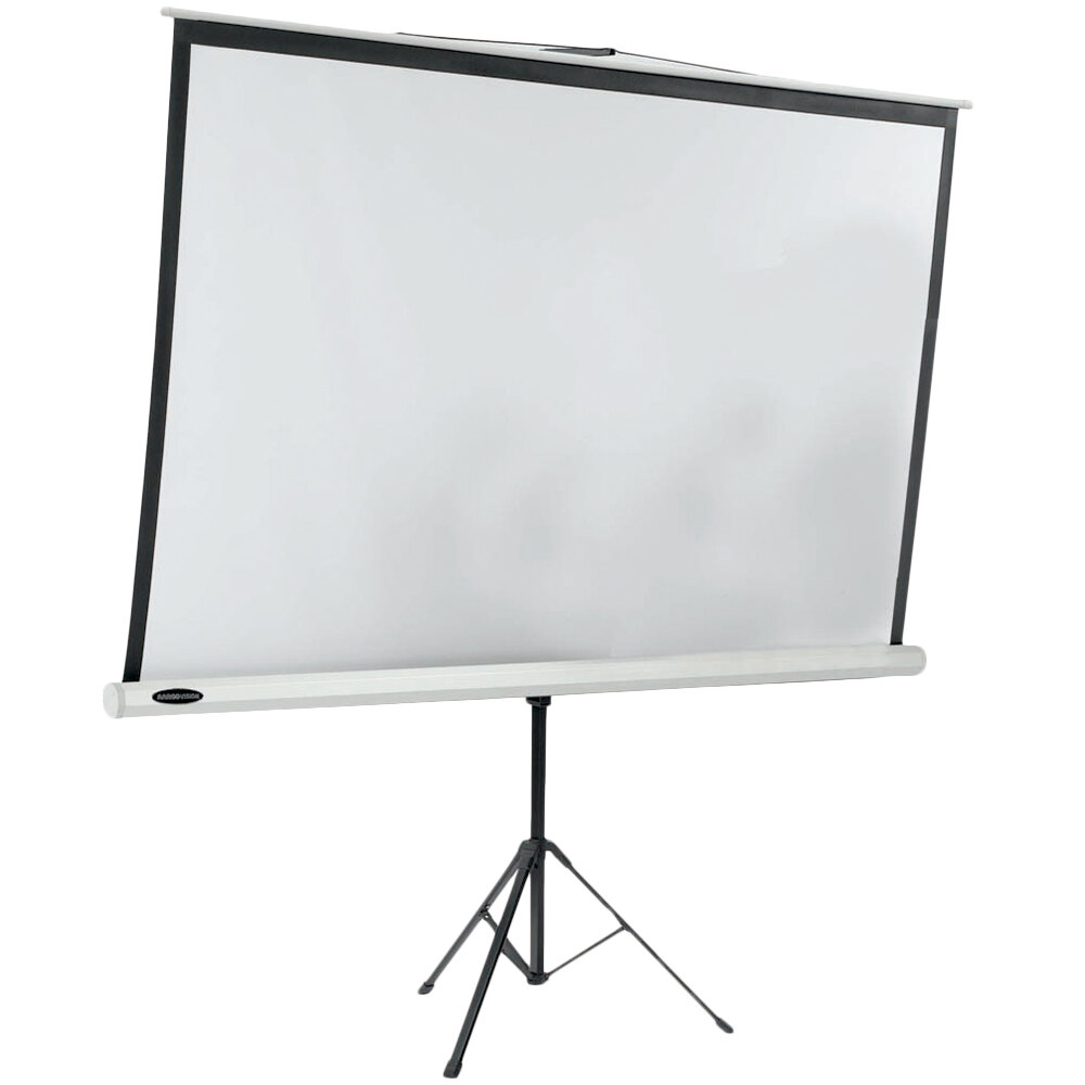 Aarco TPS-70 70" x 70" Matte White Tripod Floor Standing Manual Projection Screen