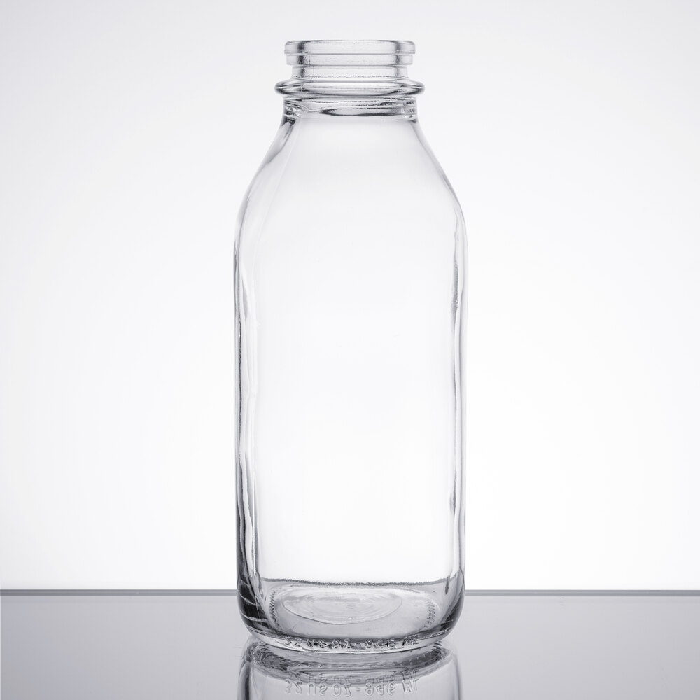 Libbey 92129 33.5 oz. Customizable Glass Milk Bottle - 24/Case