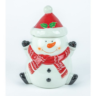 Hanna's Handiworks Cookie Jar, Happy Snowman (14179)
