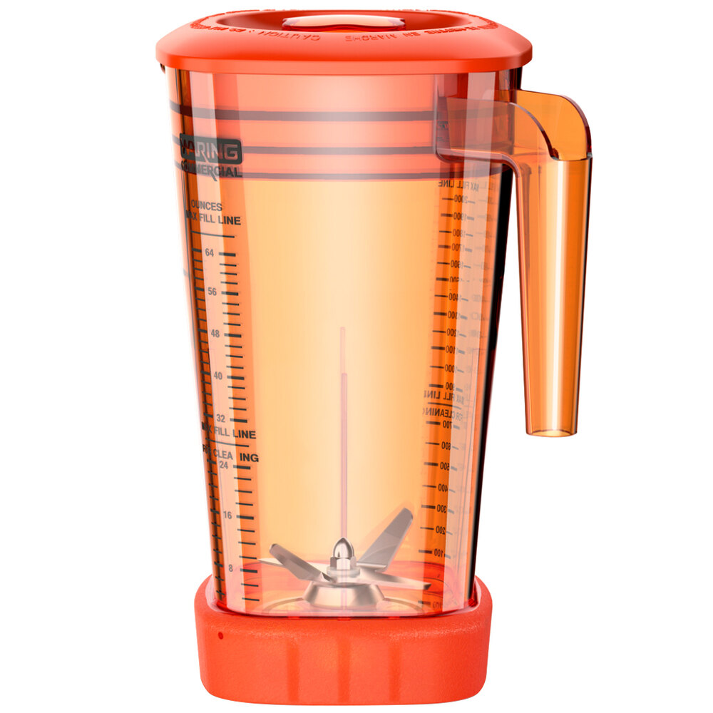 Waring CAC95-28 The Raptor 64 oz. Orange Copolyester Colored Blender Jar for Commercial Blenders