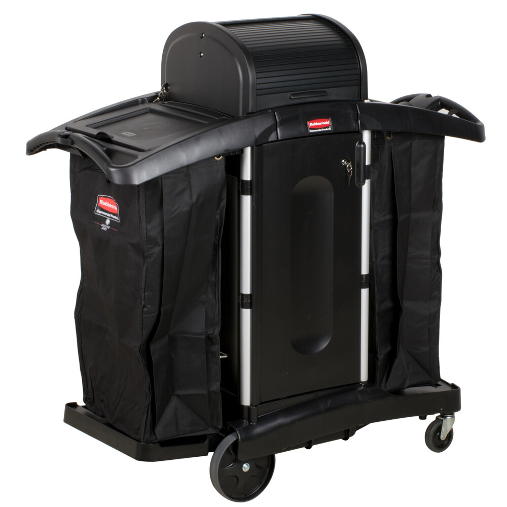 Rubbermaid® FG9T7800BLA Executive High Security Housekeeping Cart