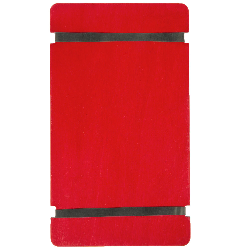 Menu Solutions WDRBB-A Berry 5 1/2" x 8 1/2" Customizable Wood Menu Board with Rubber Band Straps