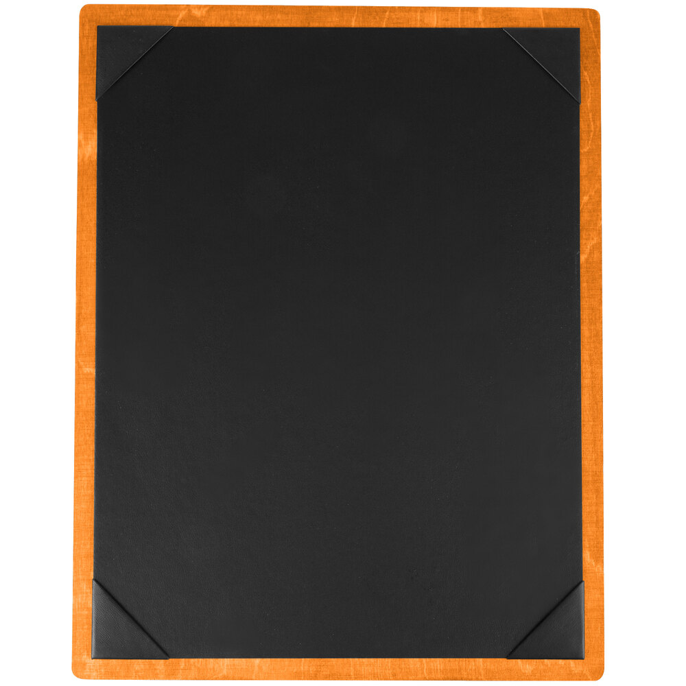 Menu Solutions WDPIX-C Mandarin 8 1/2" x 11" Customizable Wood Menu Board with Picture Corners
