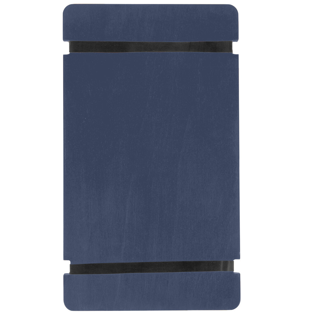 Menu Solutions WDRBB-A Denim 5 1/2" x 8 1/2" Customizable Wood Menu Board with Rubber Band Straps
