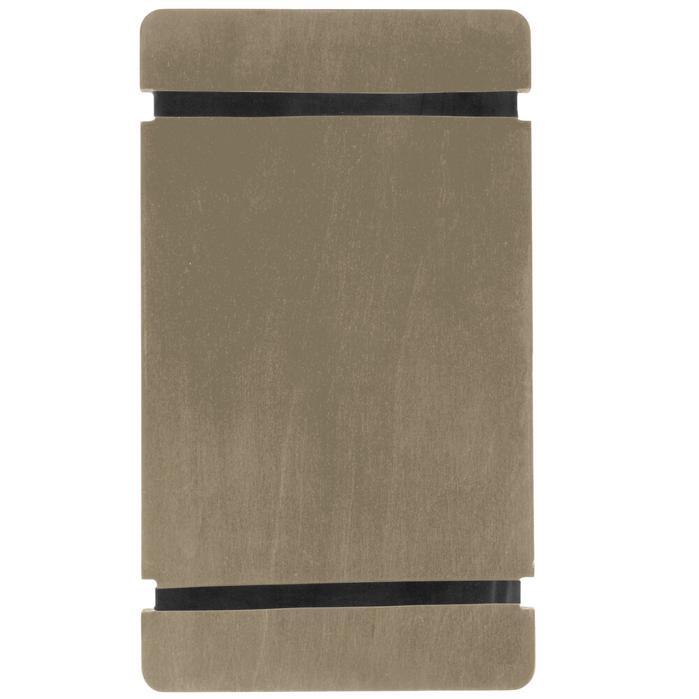 Menu Solutions WDRBB-A Weathered Walnut 5 1/2" x 8 1/2" Customizable Wood Menu Board with Rubber Band Straps