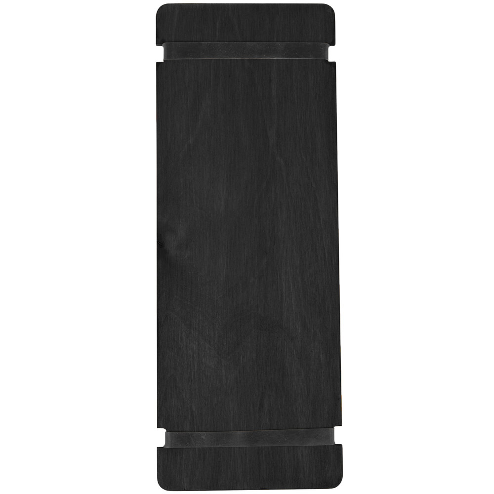 Menu Solutions WDRBB-BA Black 4 1/4" x 11" Customizable Wood Menu Board with Rubber Band Straps