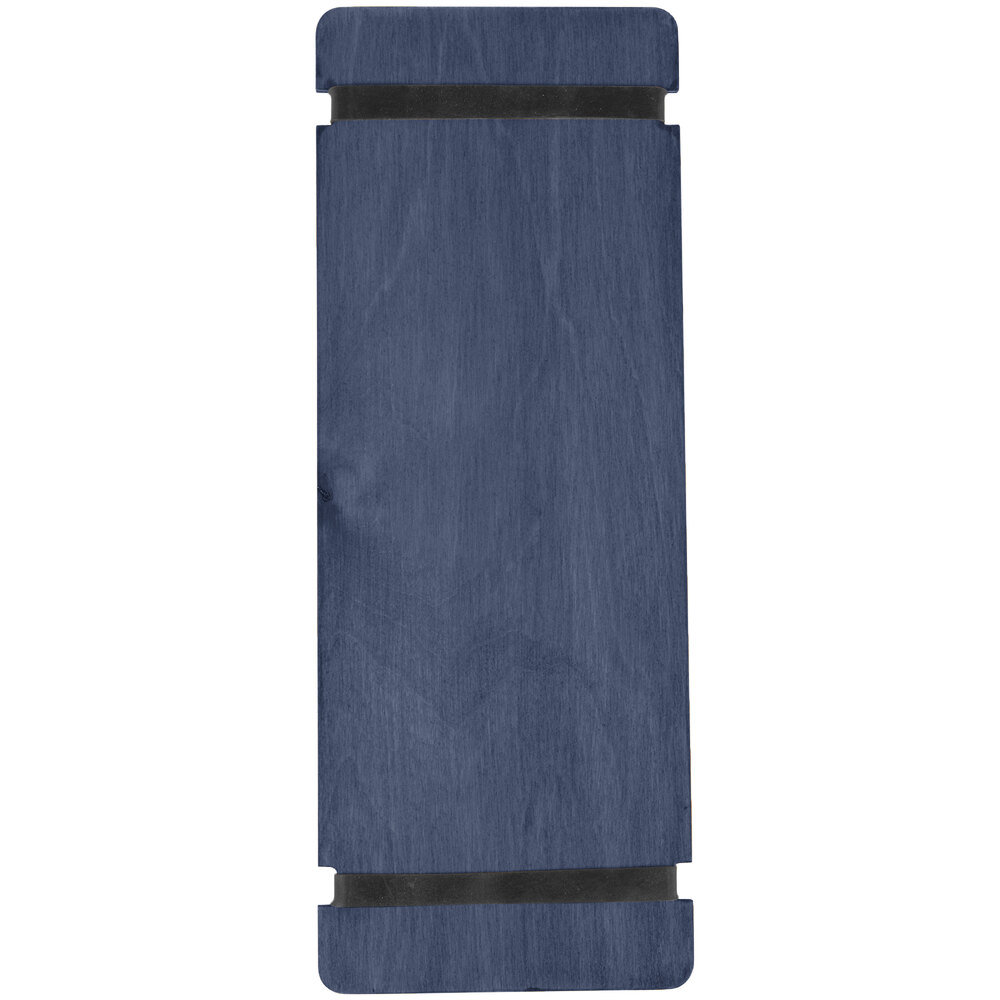 Menu Solutions WDRBB-BA Denim 4 1/4" x 11" Customizable Wood Menu Board with Rubber Band Straps