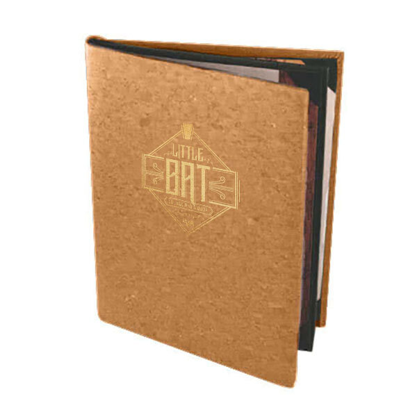 Menu Solutions CO640C-NC 8 1/2" x 11" Customizable Natural Cork 4 View Booklet Menu Cover