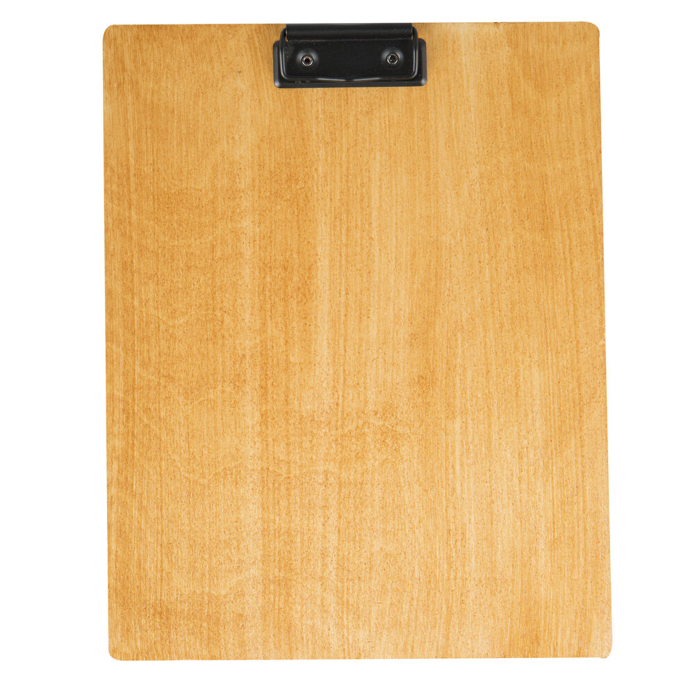 Menu Solutions WDCLIP-C Country Oak 8 1/2" x 11" Customizable Wood Menu Clip Board
