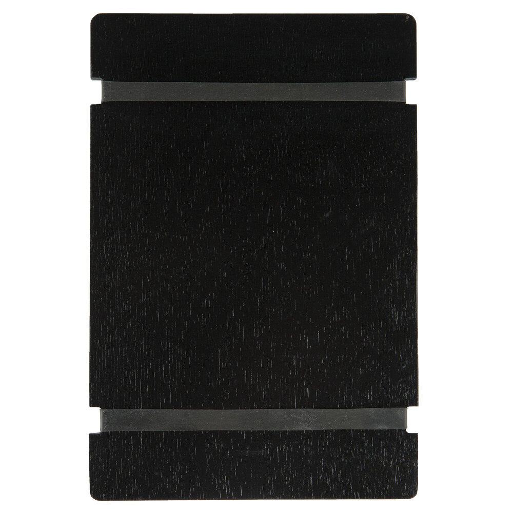 Menu Solutions WDRBB-A Black 5 1/2" x 8 1/2" Customizable Wood Menu Board with Rubber Band Straps