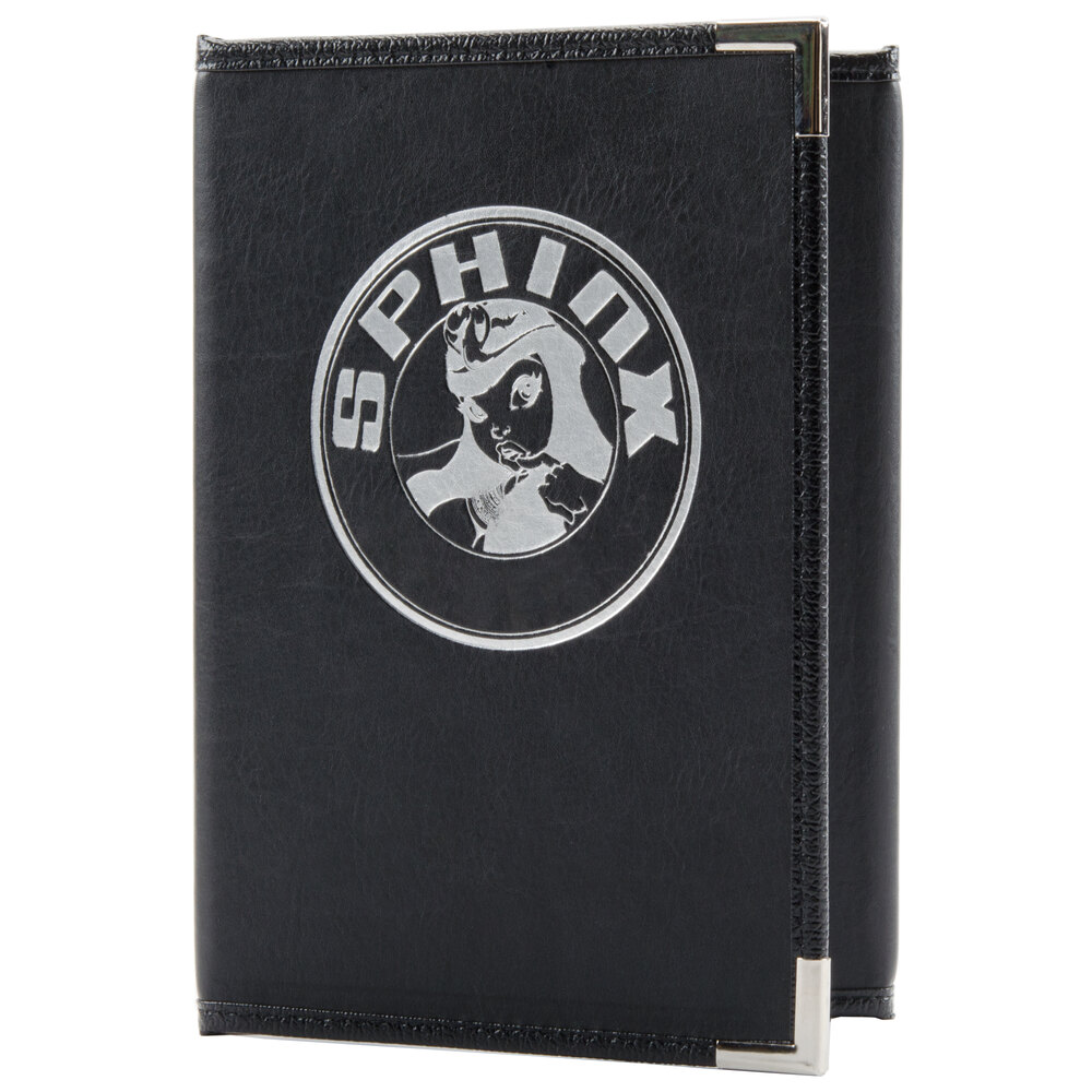 Menu Solutions RS130A Royal Select Series 5 1/2" x 8 1/2" Customizable Leather-Like Continuous 3 View Menu Cover
