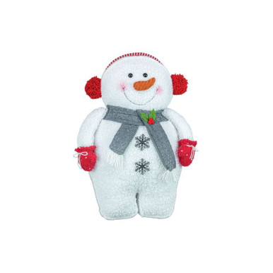 Hanna's Handiworks Earmuffs Plump Pillow Buddy, Snowman with Gray Scarf (15569A)