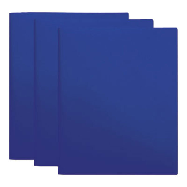 Universal UNV20541 Letter Size 2-Pocket Plastic Folder - Navy  - 10/Pack