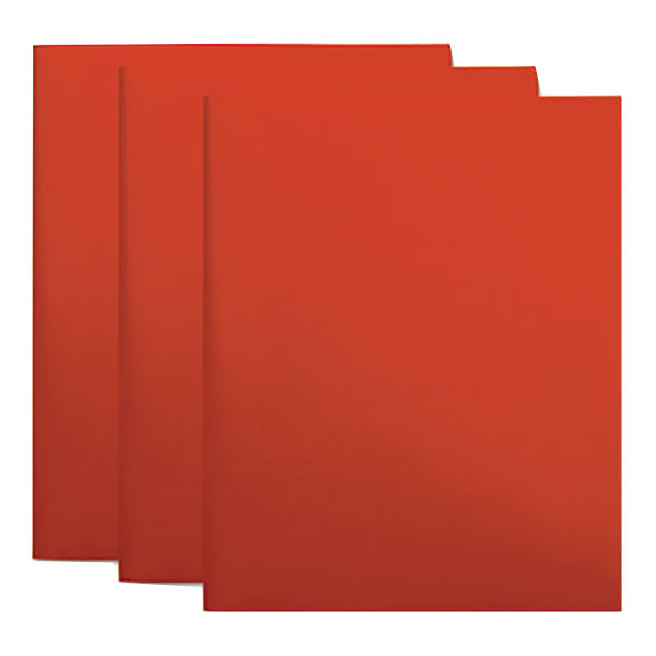 Universal UNV20543 Letter Size 2-Pocket Plastic Folder - Red  - 10/Pack