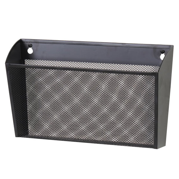 Universal UNV20026 14" x 3" x 8" Black Letter-Size Metal Mesh Single Pocket Wall File