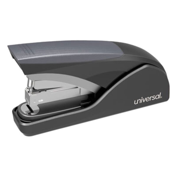 Universal UNV43040 25 Sheet Black / Gray Deluxe Power Assist Full Strip Stapler