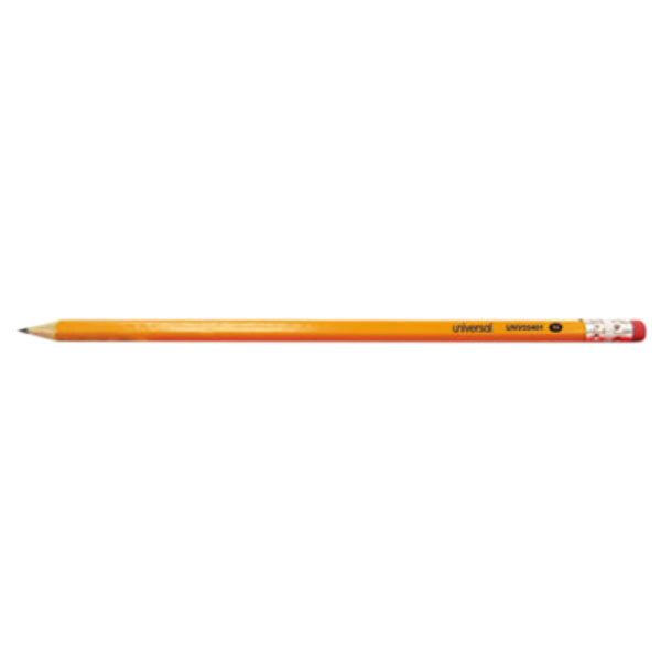 Universal UNV55401 Woodcase Yellow Barrel HB #2 Lead Pre-Sharpened Pencil  - 24/Pack