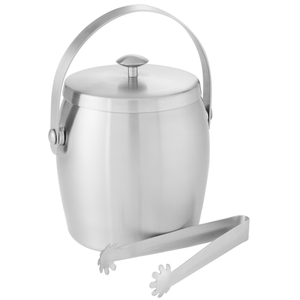 American Metalcraft ISSB4 Double Wall Stainless Steel 1.1 Qt. Ice Bucket with Lid