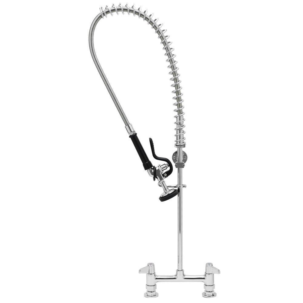 T&S PB-8DOSN00KZLZZ Deck Mounted Pet Grooming Faucet with 8" Centers, 44" Hose, and 4+ GPM Spray Valve