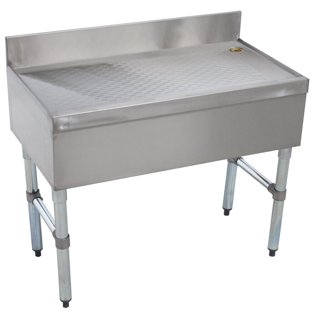 Advance Tabco CRD-4 Stainless Steel Free-Standing Bar Drainboard - 48" x 21"