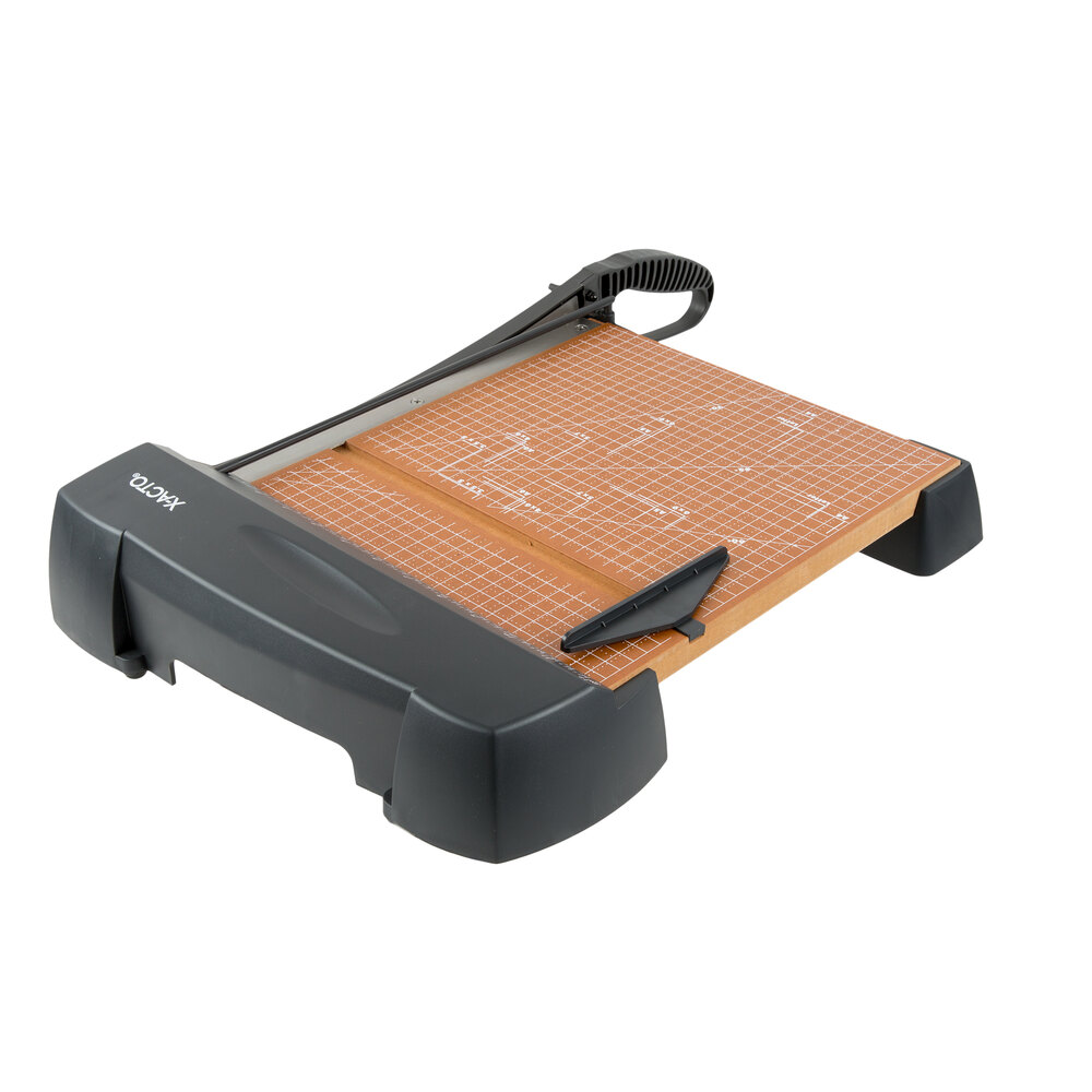 X-Acto 26312MR 12" Square 12 Sheet Heavy-Duty Guillotine Paper Trimmer with Wood Base