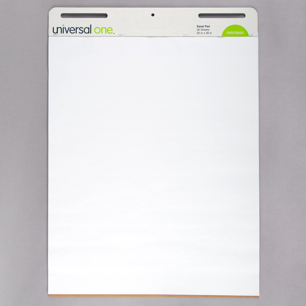 Universal UNV35603 25" x 30" Unruled White Recycled Self Stick Easel Pad - 2/Pack