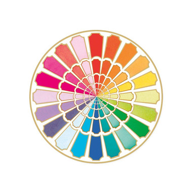 Caspari Round Paper Salad/Dessert Plates, Color Wheel - 2 Packs (16840SP)
