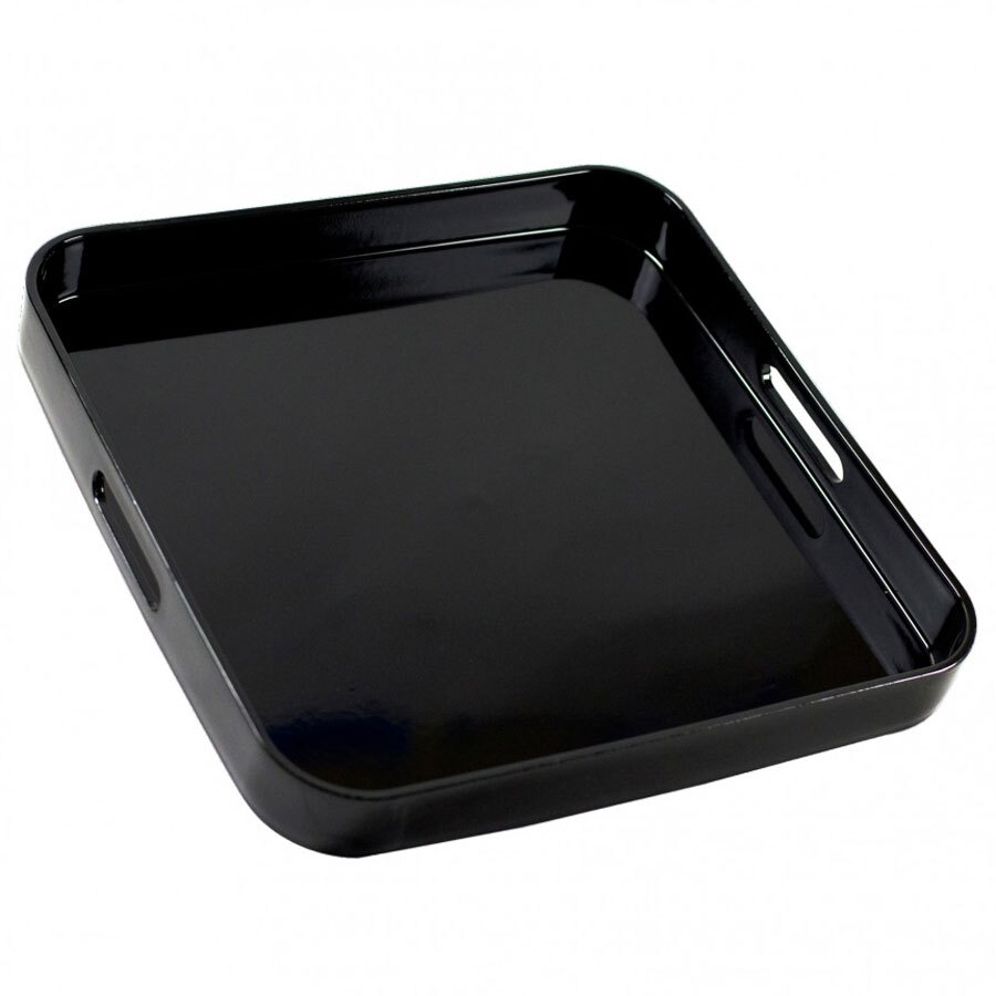 10 Strawberry Street BLK-SQ Black 13 1/2" Square Lacquer Tray - 8/Case
