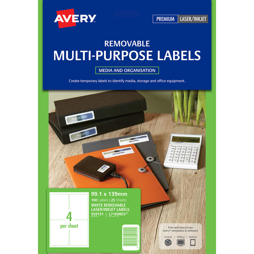 Avery® 95915 Easy Peel 1" x 2 5/8" White Rectangle Sure Feed Address Labels - 15,000/Box