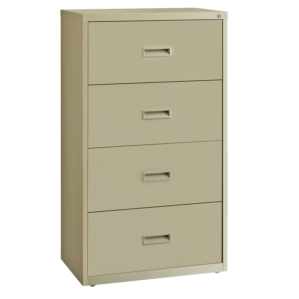 Hirsh Industries 14956 Putty Four-Drawer Lateral File Cabinet - 30" x 18 5/8" x 52 1/2"